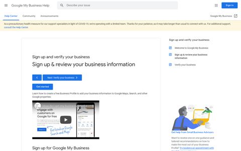 Sign up & review your business information - Google My ...