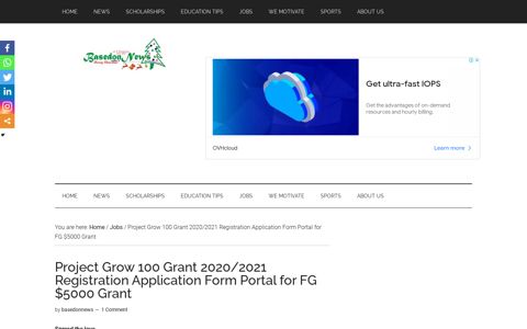 Project Grow 100 Grant 2020/2021 Registration Application ...
