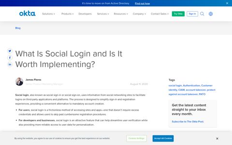 What Is Social Login and Is It Worth Implementing? | Okta