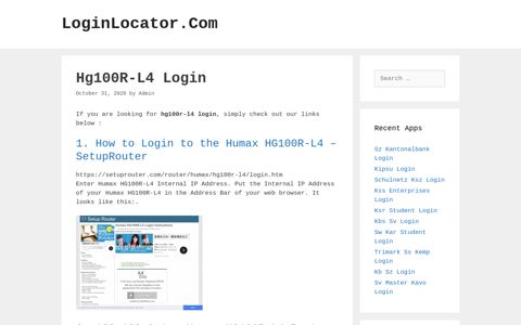 Hg100R-L4 Login - LoginLocator.Com