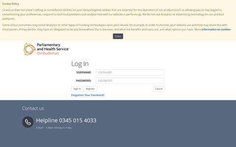 Log In - The Ombudsman service