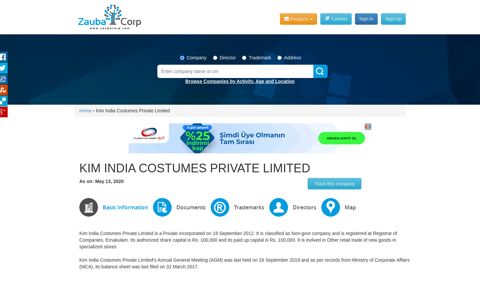 KIM INDIA COSTUMES PRIVATE LIMITED - Company ...