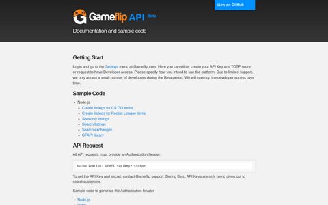 Getting Start | Gameflip API