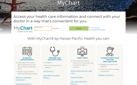 MyChart - Hawaii Pacific Health
