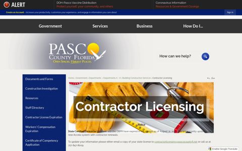 Contractor Licensing | Pasco County, FL - Official Website