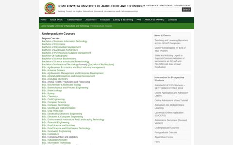 Undergraduate Courses - Jomo Kenyatta University of ...