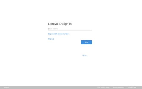 Lenovo ID Sign In