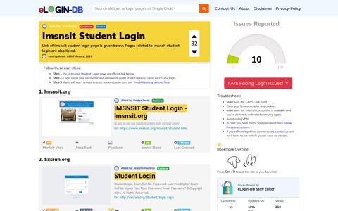 Imsnsit Student Login - A database full of login pages from all ...