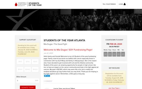 Mia Dugas' SOY Fundraising Page! - Students of the Year