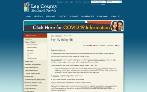 Pay My Utility Bill - Lee County