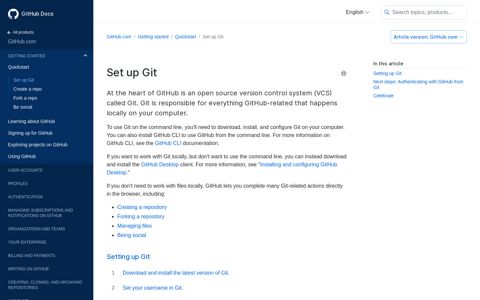 Set up Git - GitHub Docs