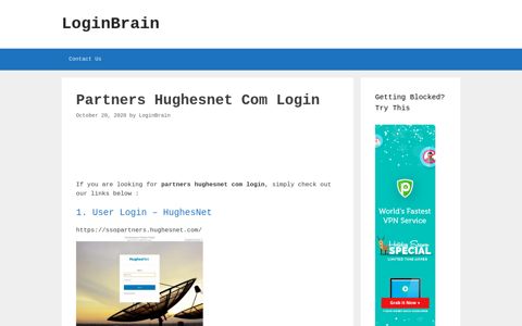 Partners Hughesnet Com - User Login - Hughesnet - LoginBrain