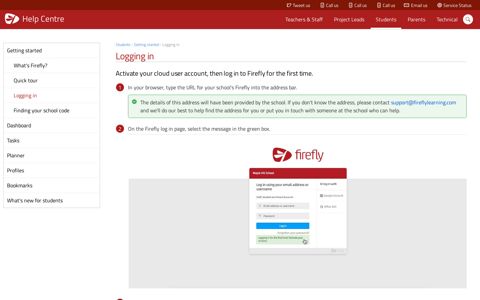 Logging in - Firefly Help Centre
