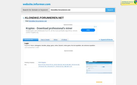 klondike.forumieren.net at Website Informer. Login. Visit ...