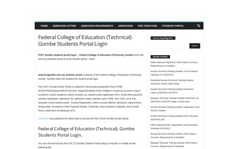 Federal College of Education (Technical) Gombe Students ...