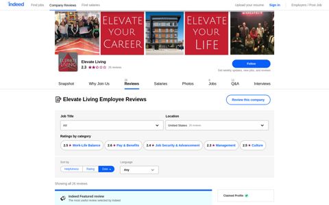 Working at Elevate Living: Employee Reviews | Indeed.com