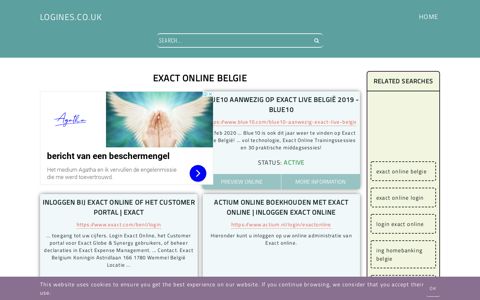 exact online belgie - General Information about Login