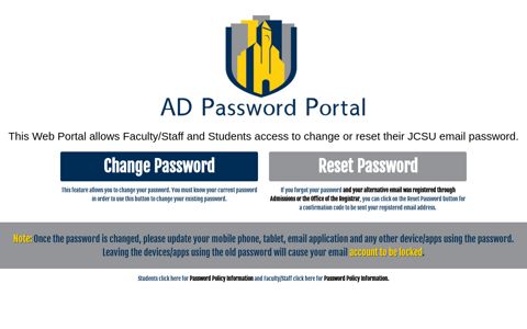 Johnson C. Smith University AD Password Portal