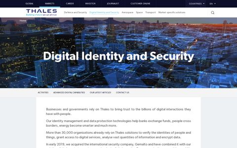 Digital Identity and Security - Thales