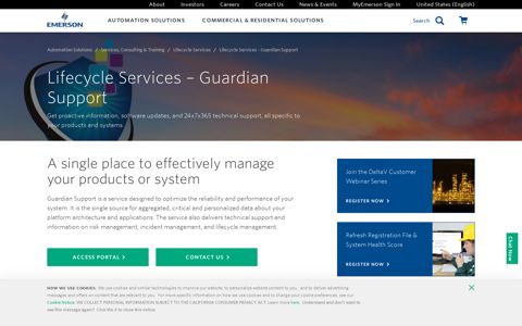 Lifecycle Services - Guardian Support | Emerson US