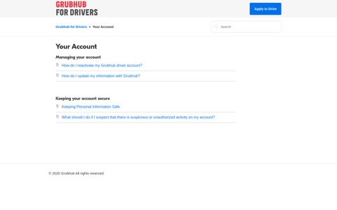Your Account – Grubhub for Drivers