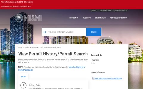 View Permit History/Permit Search - Miami