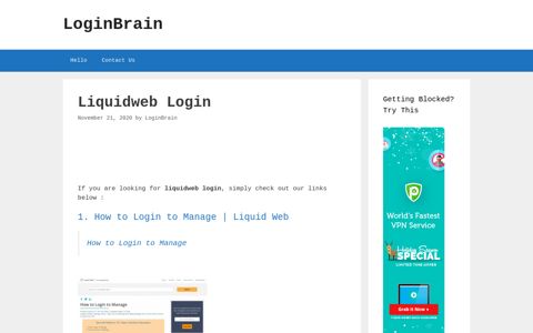 Liquidweb How To Login To Manage | Liquid Web - LoginBrain