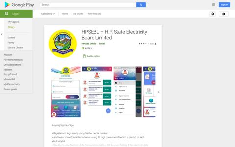 HPSEBL – H.P. State Electricity Board Limited – Apps on ...