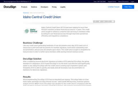 Idaho Central Credit Union | DocuSign