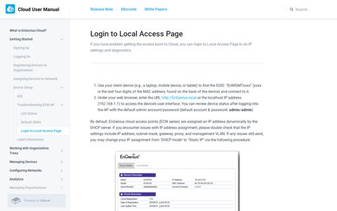 Login to Local Access Page - Cloud User Manual