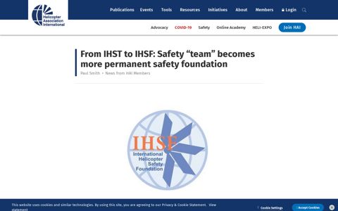 From IHST to IHSF: Safety “team” becomes more permanent ...