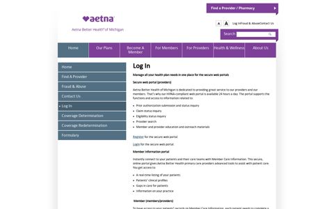 Log In | Aetna Better Health of Michigan