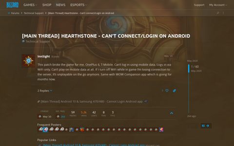 [Main Thread] Hearthstone - Can't connect/Login on Android ...
