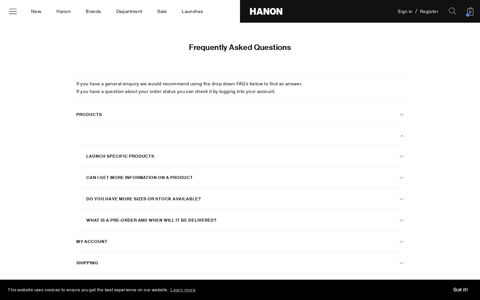 Frequently Asked Questions– HANON - Hanon Shop