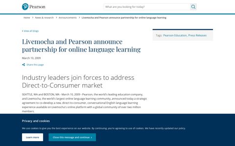 Livemocha and Pearson announce partnership for online ...