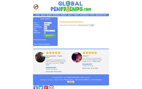 FAQ's - Global Penfriends