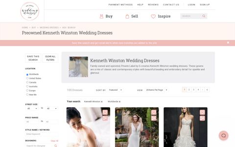 Preowned Kenneth Winston Wedding Dresses
