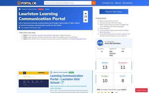 Lauriston Learning Communication Portal