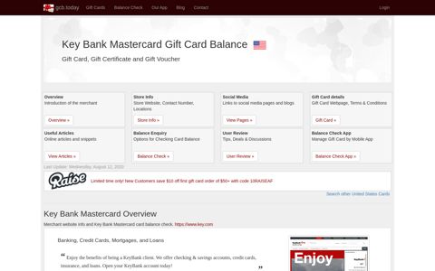 Key Bank Mastercard | Gift Card Balance Check | Balance ...