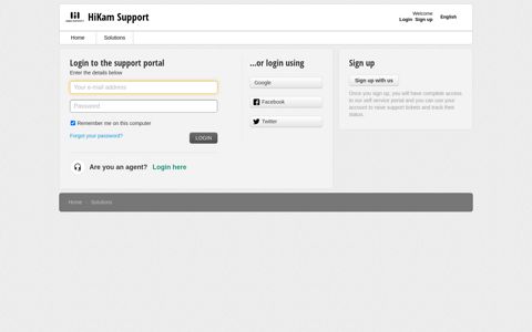 or login using - HiKam Support