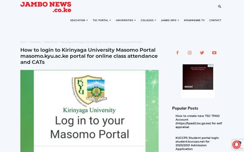 How to login to Kirinyaga University Masomo Portal masomo ...