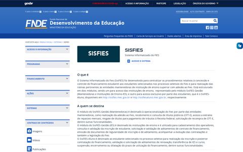 SISFIES - Portal do FNDE