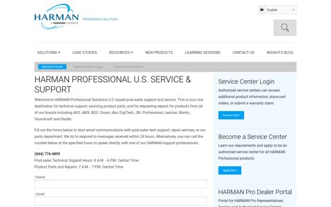 HARMAN Pro Service | HARMAN Professional Solutions