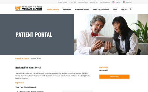 Patient Portal | UT Medical Center | Knoxville, Tennessee