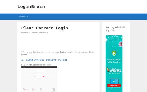 clear correct login - LoginBrain