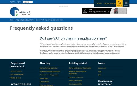 Do I pay VAT on planning application fees? - Planning Portal