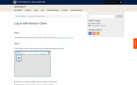 Log In with Horizon Client - University IT