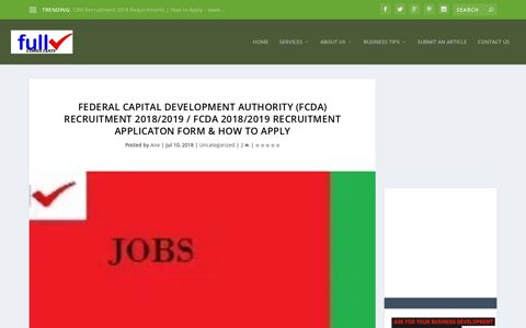 Federal Capital Development Authority (FCDA) Recruitment ...