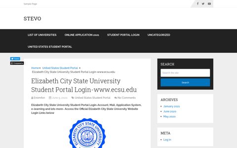 Elizabeth City State University Student Portal Login-www.ecsu ...