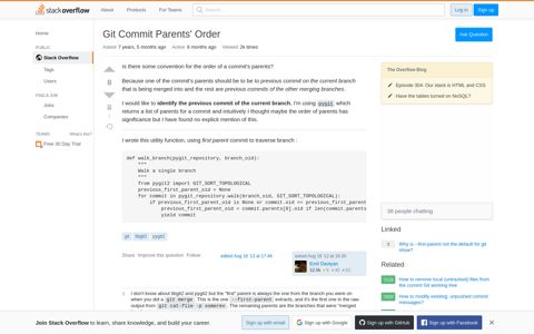Git Commit Parents' Order - Stack Overflow